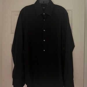 Boss Hugo Black button down size 16 34/35 cotton